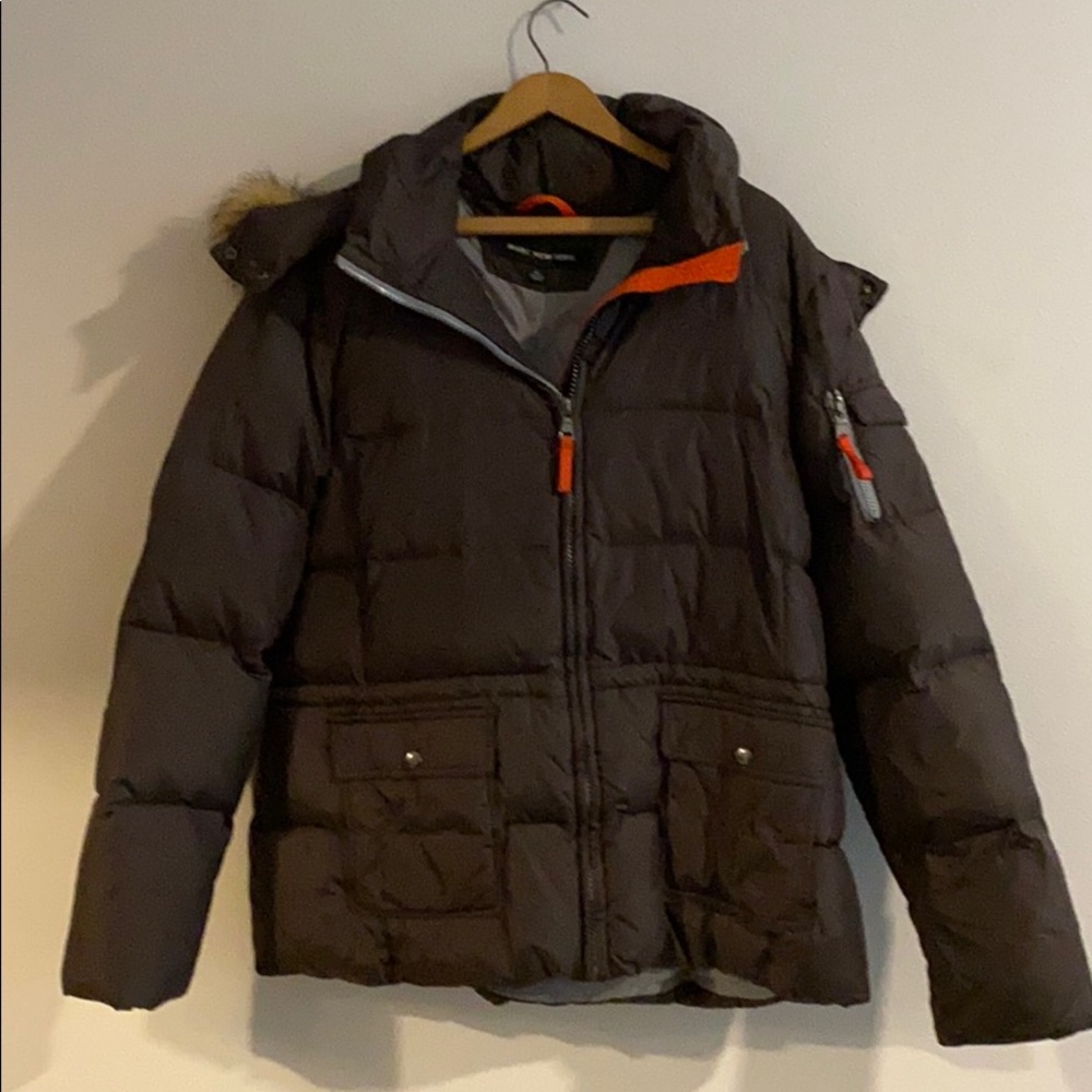 Marc New York brown & orange puffer xl with hood